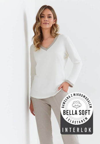 Piżama damska Interlock 127 Cana - ecru