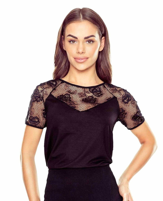 Elegancka bluzka damska Ursa Eldar | Koronkowe detale, elastyczna wiskoza, idealna do pracy i na spotkania