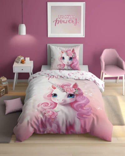 Pościel bawełniana świecąca w ciemności 5418 A Jednorożec Detexpol