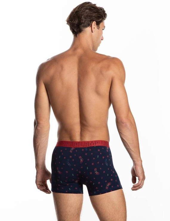 Bokserki męskie M-1053 SZG Lama czerwony granatowy