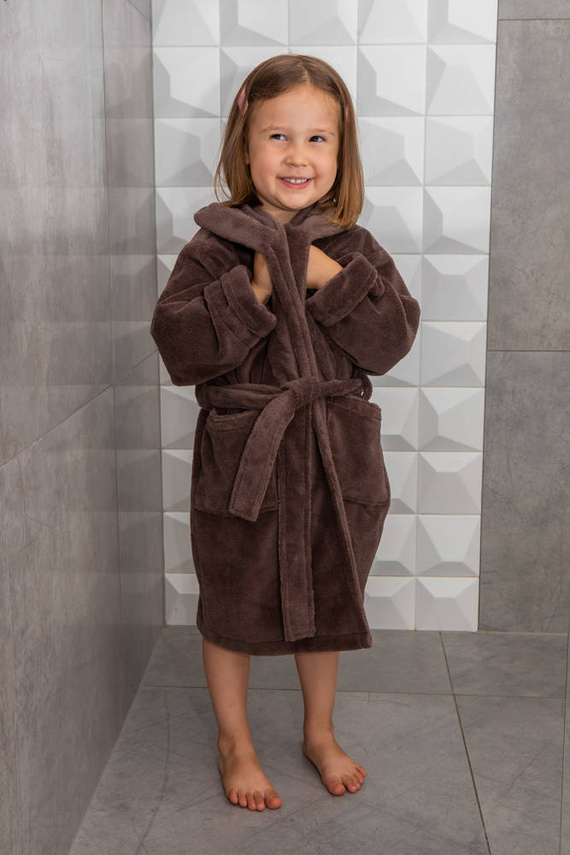 Szlafrok dziecięcy bambusowy Bamboo ByShelly - brązowy