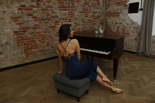 Koszula nocna damska 86648 Pari Mewa granatowy