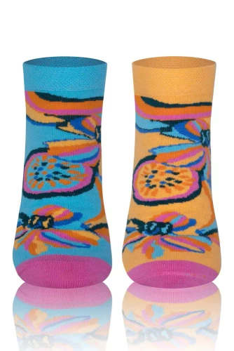 Skarpety stopki S141S Zanzi Italian Fashion - tuskusowy/żółty/różowy