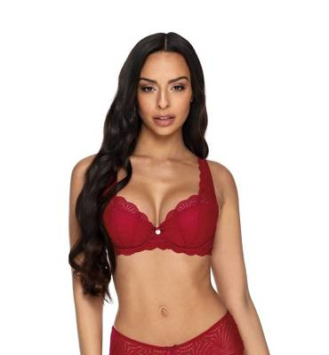 Biustonosz Usztywniany M-3343/22 Lou  Mat czerwony
