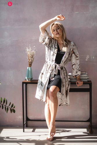 Bambusowa koszula nocna ciążowa i do karmienia Moon Milk&Love czarny