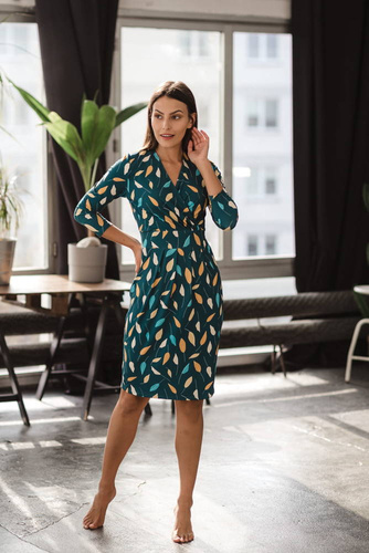 Sukienka ciążowa i do karmienia Grow with me Milk&Love turkus w listki