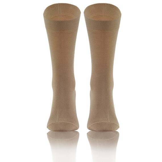 Bambo Skarpety męskie klasyczne casualowe bambusowe garniturowe beżowy