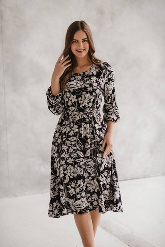 Sukienka ciążowa i do karmienia Lovely Dress Milk&Love czarna w print