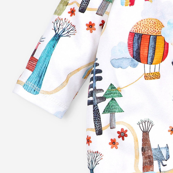 Pajacyk z bawełny organicznej Kolorowy Las Nini druk