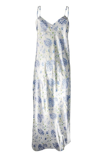 Długa halka satynowa Flowers DKaren - DK-HI 2 biały