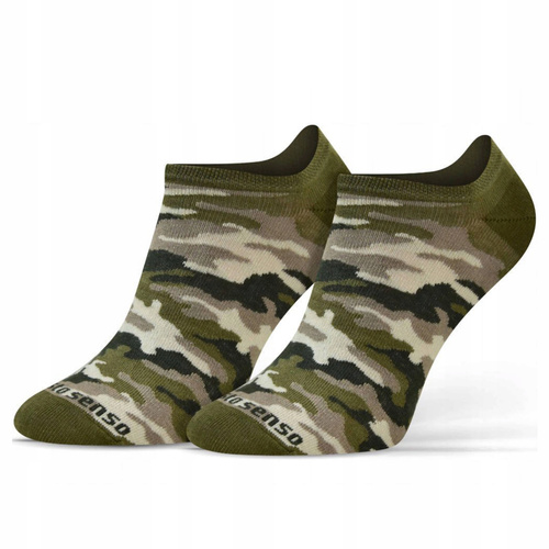 Moro Skarpety stopki finest cotton Sesto Senso czarny-khaki