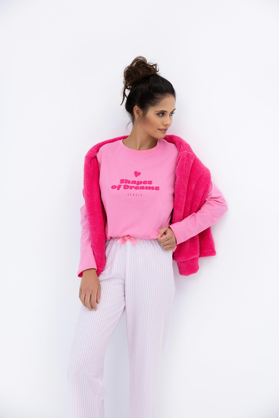 Damska piżama Malaya Sensis – bawełniany komplet z nadrukiem i kokardką