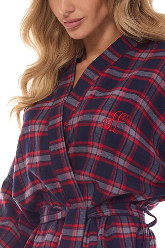 Krótki Szlafrok Damski 2474 Roxy L&L -granatowy