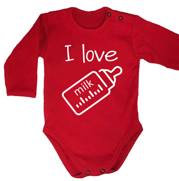 Body długi rękaw "I love milk" Moocha czerwony