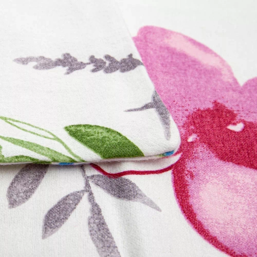 Pościel flanelowa kwiaty 31504/2 Darymex biały/róż 