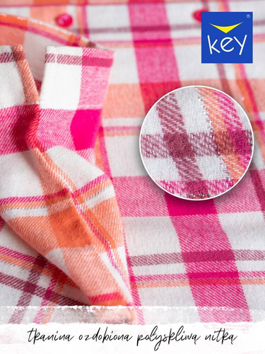 Koszula damska LND 437 Key- różowy/pomarańczowy