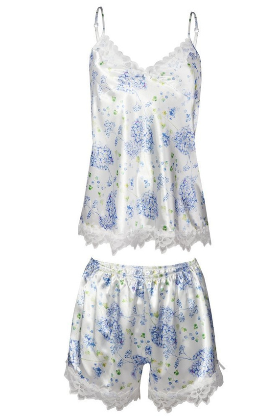 Komplet piżama damska Flowers DKaren -DK-KV granatowy