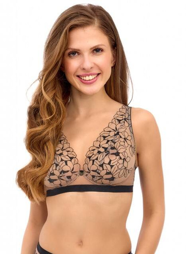 Biustonosz miękki bralette 2513 Lupoline-czarny beżowy