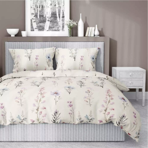 Pościel satynowa kwiaty 5091 A Home Satin Detexpol różowy