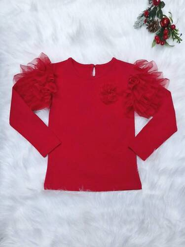 Bluzka dziecięca długi rękaw Carmen Bambarillo czerwony