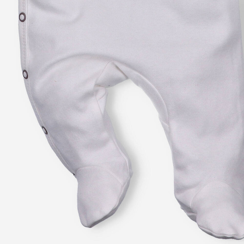 Pajacyk z bawełny organicznej Cute Cars Nini ecru