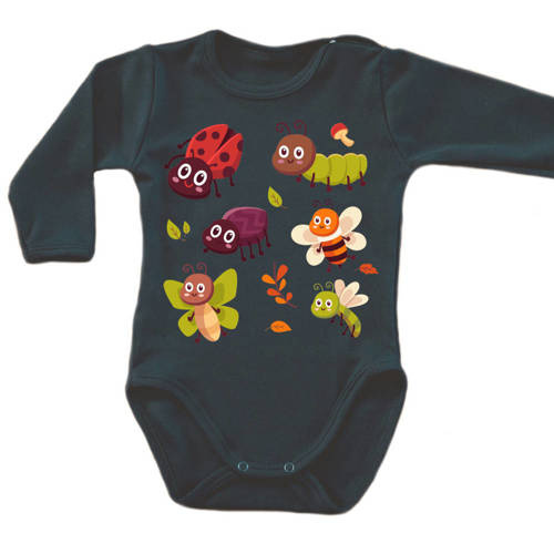 Body długi rękaw "SŁODKIE OWADY" Moocha czarny