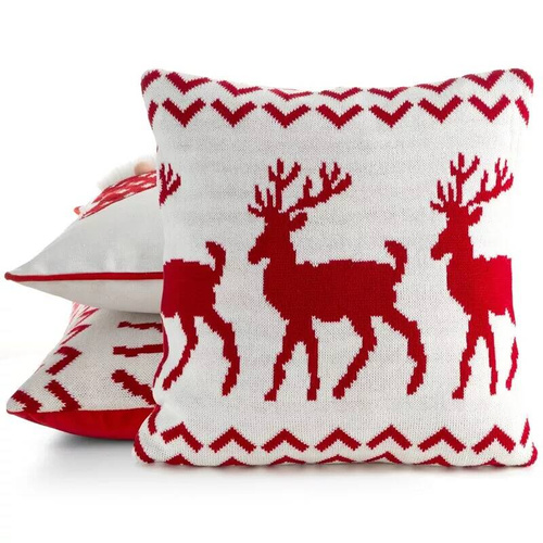 Poszewka świąteczna renifery Chp 87 Eurofirany czerwony/biały 
