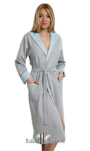 Szlafrok Damski Komfort  Italian Fashion- melanż/róż