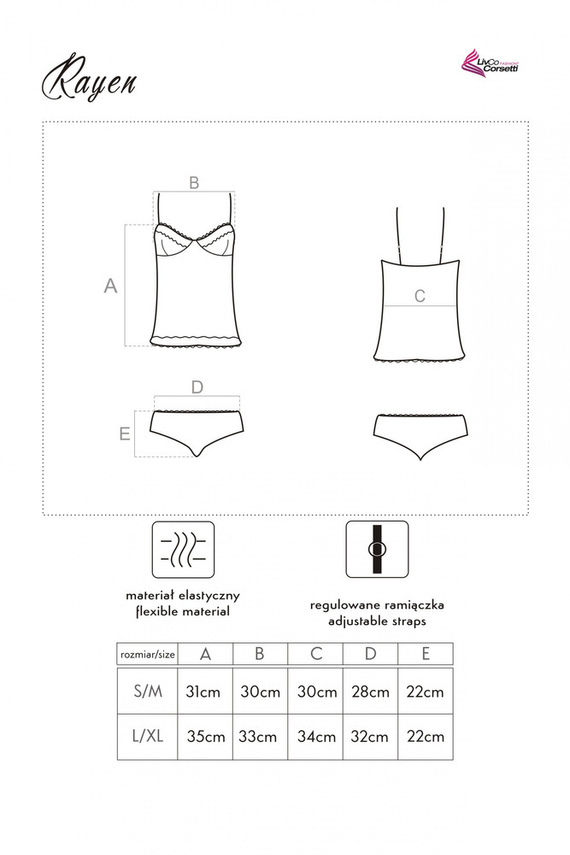 Komplet dwuczęściowy Rayen LC 90020 LivCo Corsetti Fashion