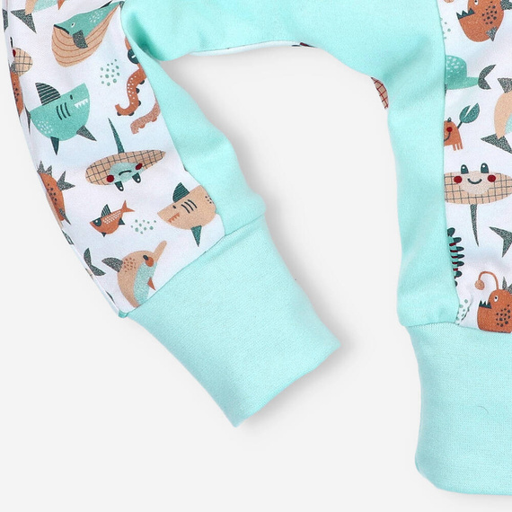 Spodnie dresowe z bawełny organicznej Morskie Zwierzątka Nini błękitny