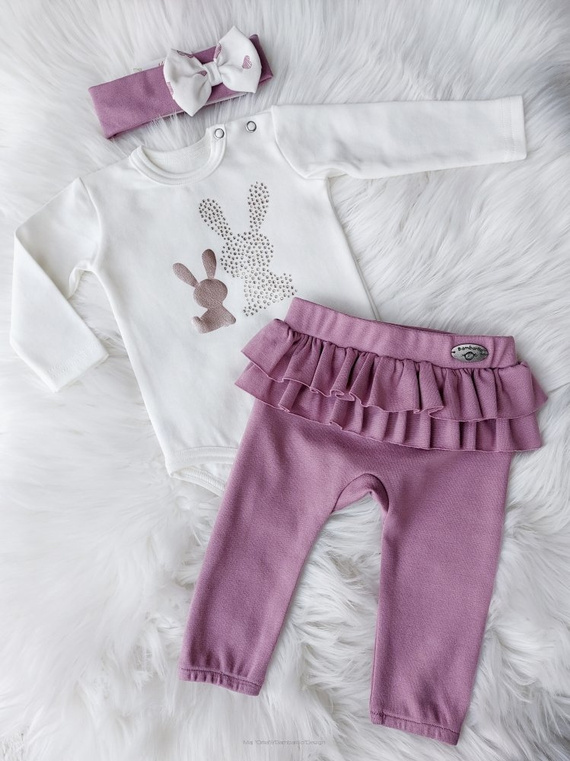 Spodnie niemowlęce Lola Bambarillo brudny róż