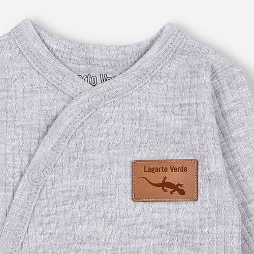 Body rozpinane z dzianiny prążkowej Lagarto Verde - szary