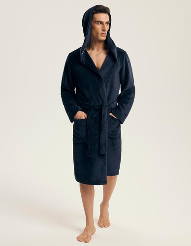 Henderson 43374 Naps – szlafrok męski z kapturem, ciepła dzianina, stylowy i wygodny