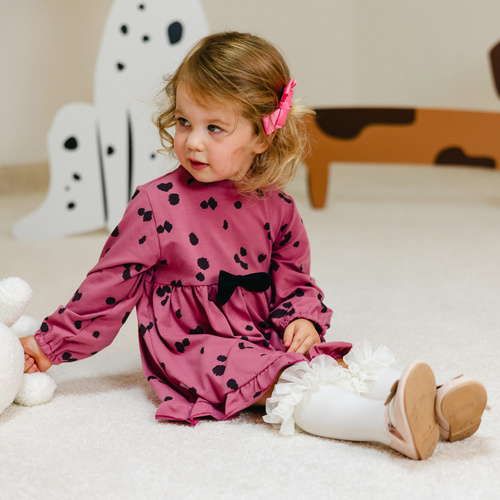 Sukienka z długim rękawem Dogs & Spots Eevi - jagodowa