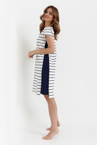 Cana 449 koszula damska ecru – z krótkim rękawem, bawełniana i elegancka na noc