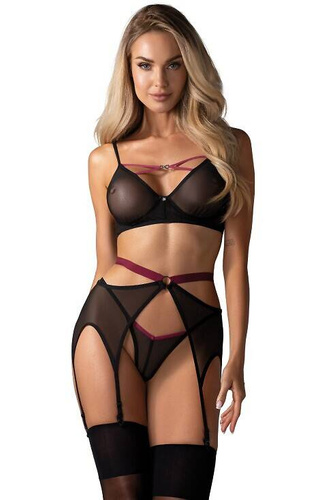 Komplet 3-częściowy Novenes Obsessive - czarny 