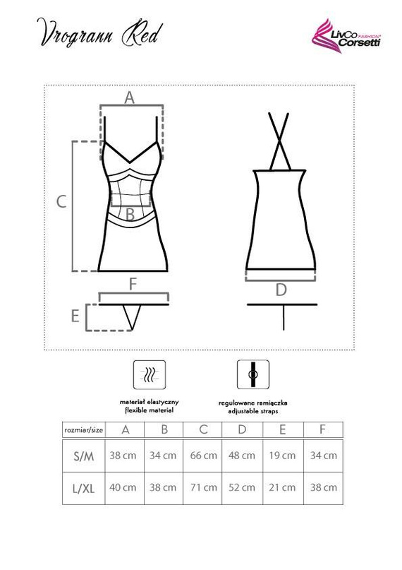 Komplet dwuczęściowy Vrogrann Red LivCo Corsetti Fashion