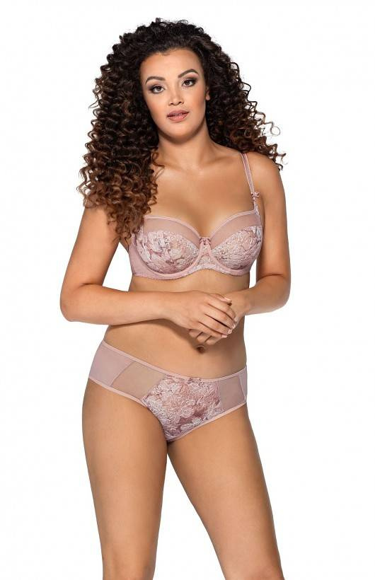 Figi damskie brazyliany 1982/B Ava - pudrowy różowy