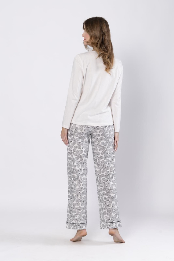 Piżama damska Leveza Baśka 1698 – czarna, miękka, klasyczna