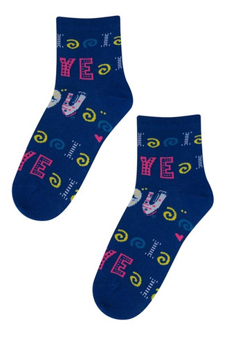 W84.01P Woman Casual Skarpety Walentynkowe damskie Wola 199/B6R - navy