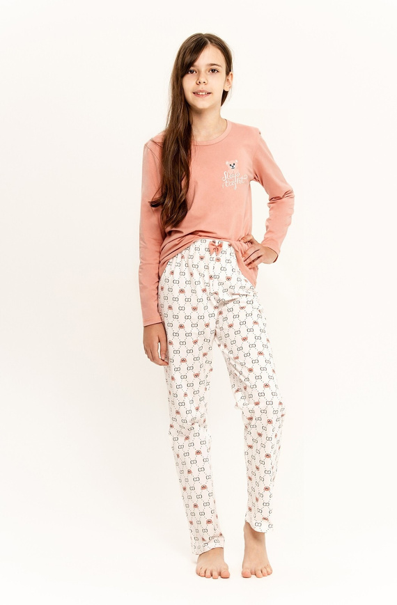 Piżama dla dziewczynki 3285 Polly Taro - różowy