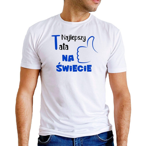  "Najlepszy tata na świecie"  koszulka dla taty Moocha biały
