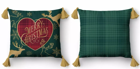 5385 A Merry Christmas Christmas Deco Detexpol– poszewka dekoracyjna świąteczna 45x45, Panama, zamek błyskawiczny