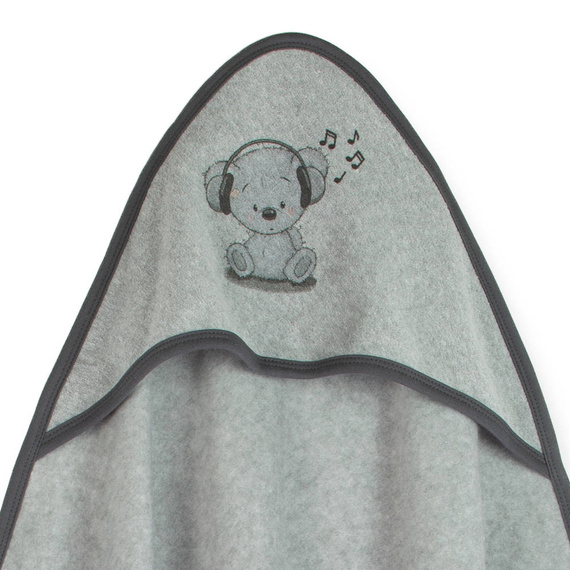 Niemowlęce okrycie kąpielowe Miś muzykant Martex szary