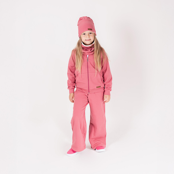 216274 Nicol Lala – spodnie dresowe dziewczęce, różowe wide leg, rozmiar 92-146