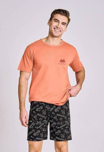 Piżama męska 3186 Tom Taro - łososiowy