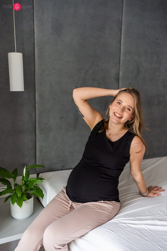 Koszulka ciążowa i do karmienia Milk Top Milk&Love czarny