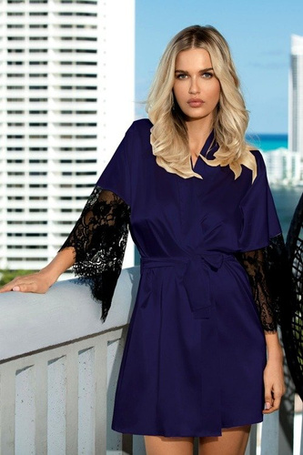 Dagmara Satynowy Szlafrok Damski DKaren - ecri 