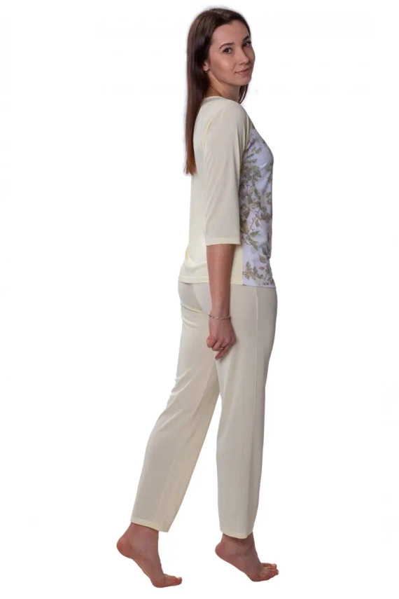 Piżama damska 86613 Botanica Mewa kremowy