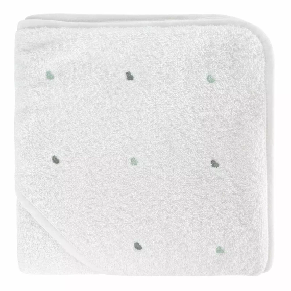 Niemowlęce okrycie kąpielowe Baby 60 Serca Eurofirany biały/miętowy